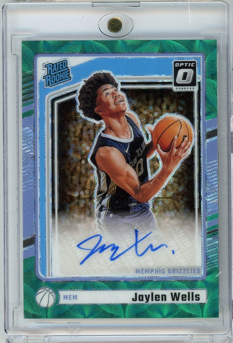 2024-donruss-optic-jaylen-wells-327-25-green-scope-auto-rookie-rc-basketball-card