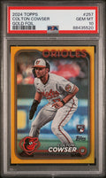 Graded 2024 Topps Colton Cowser #257 Gold Foil Rookie RC Baseball Card PSA 10 Gem Mint