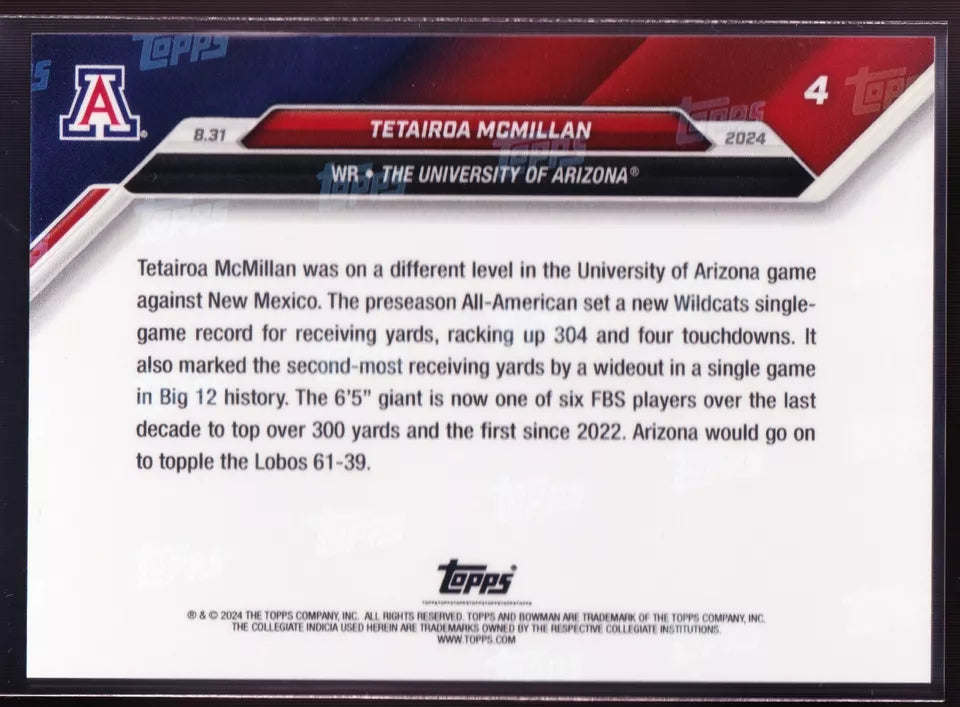 2024-topps-bowman-u-now-tetairoa-mcmillan-4-blue-49-arizona-wildcats-football-card
