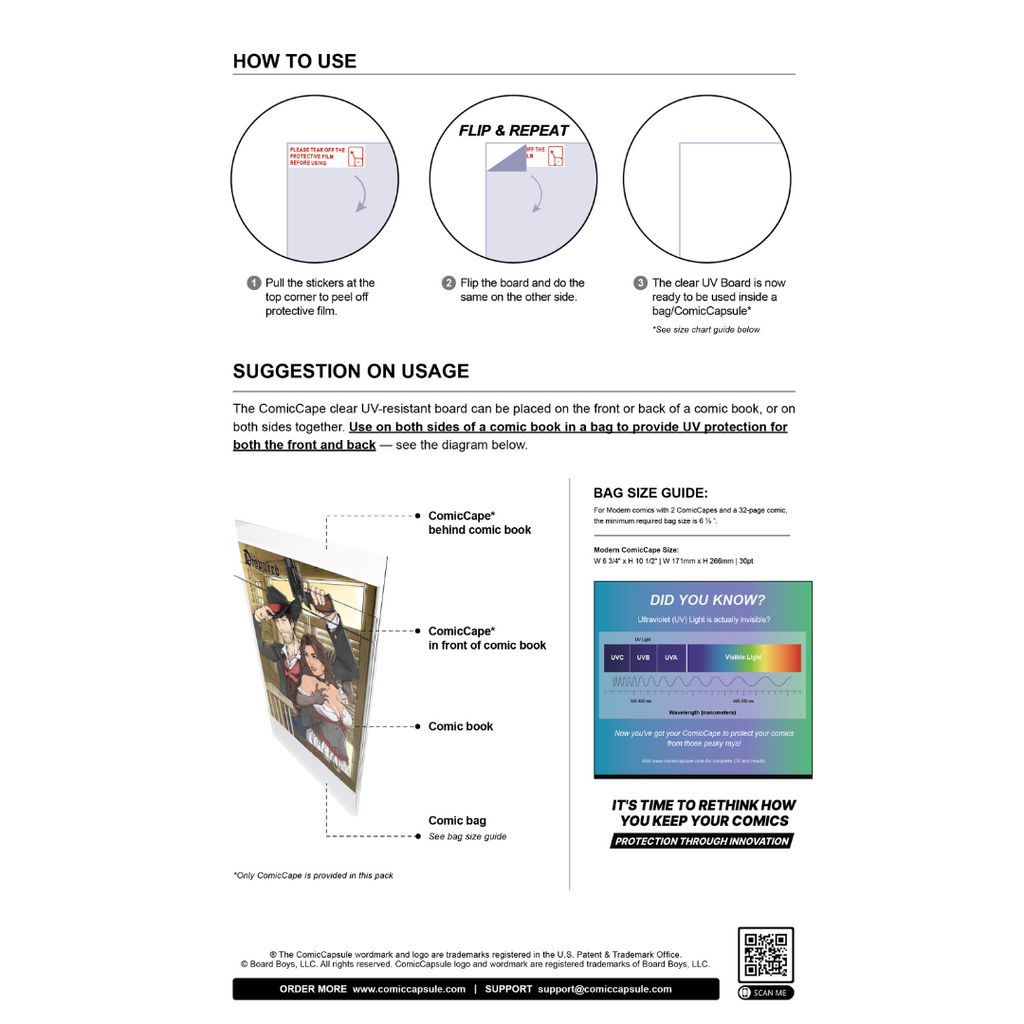 ComicCape - Clear UV Resistant Board